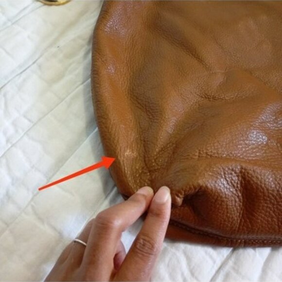 Michael Kors Brown Leather Shoulder Bag With Chain Straps & MK Logo Lining Women - Picture 4 of 14